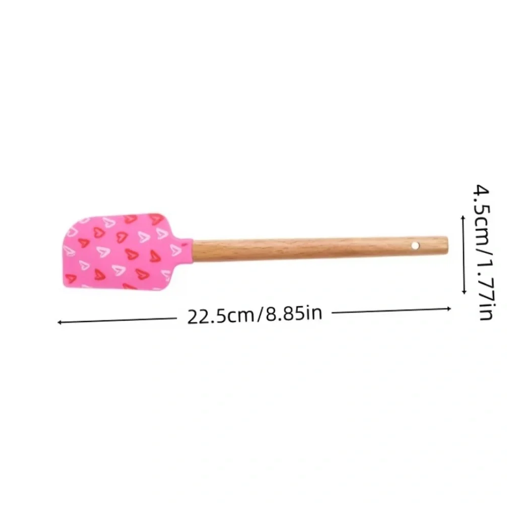 Heart Patterned Pink Silicone Spatulas- Set of 2.